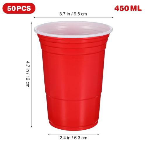 Gadpiparty Disposable Plastic Drink Cup, 450ml, Red, for Hotels, Restaurants, Beverage Shops, Outdoor Activities, Camping, Parties, Weddings, Family G