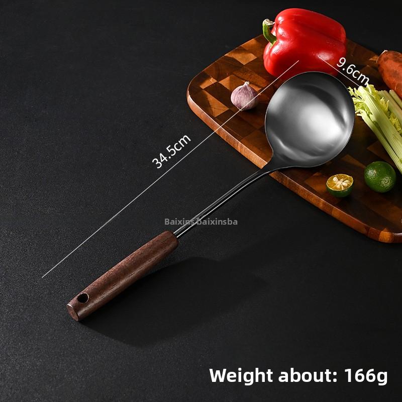 304 Stainless Steel Spatula Household Wooden Handle Utensils High Temperature Colander Shovel Kitchen Utensils Set Spoon Kitchen Utensils