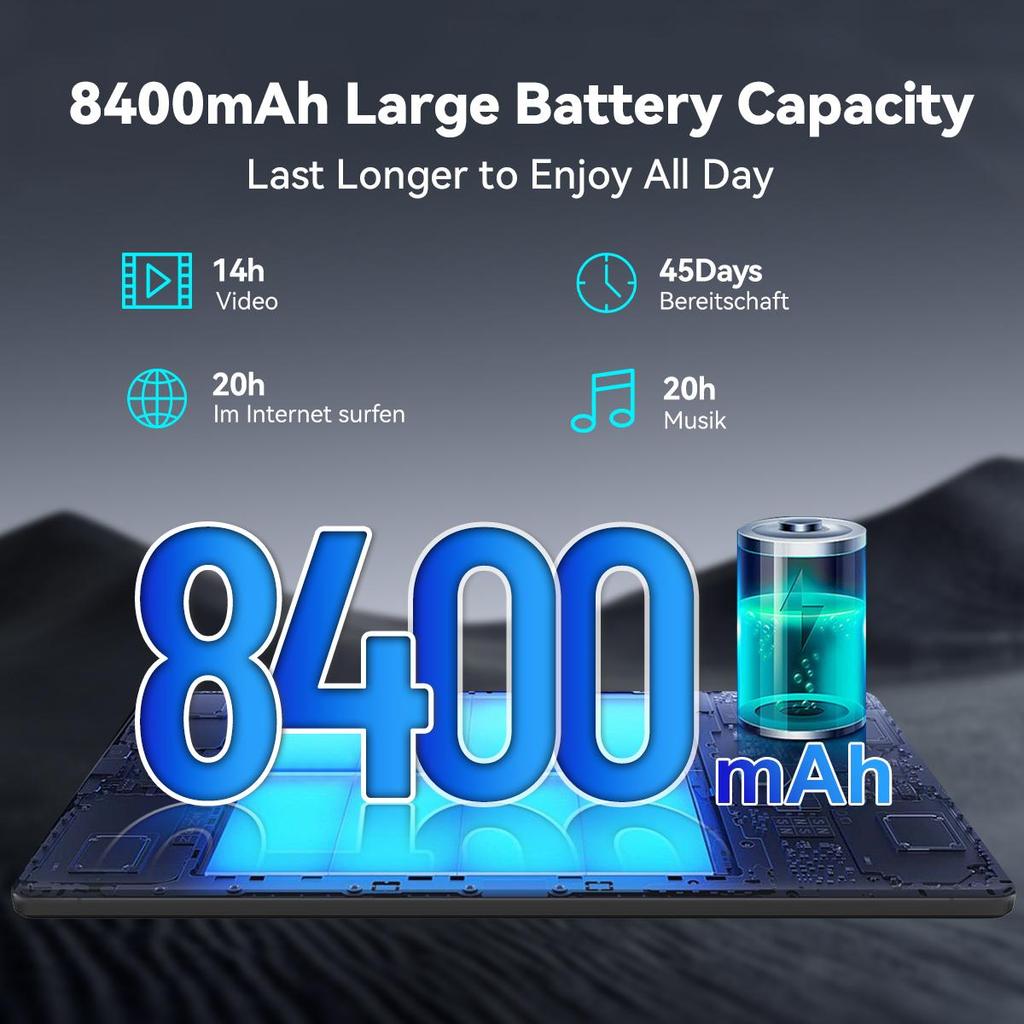 Android 15 Tablet, 11.5 Inch 2K Display, 30GB RAM+128GB ROM, 8400mAh Battery, Octa Core Processor