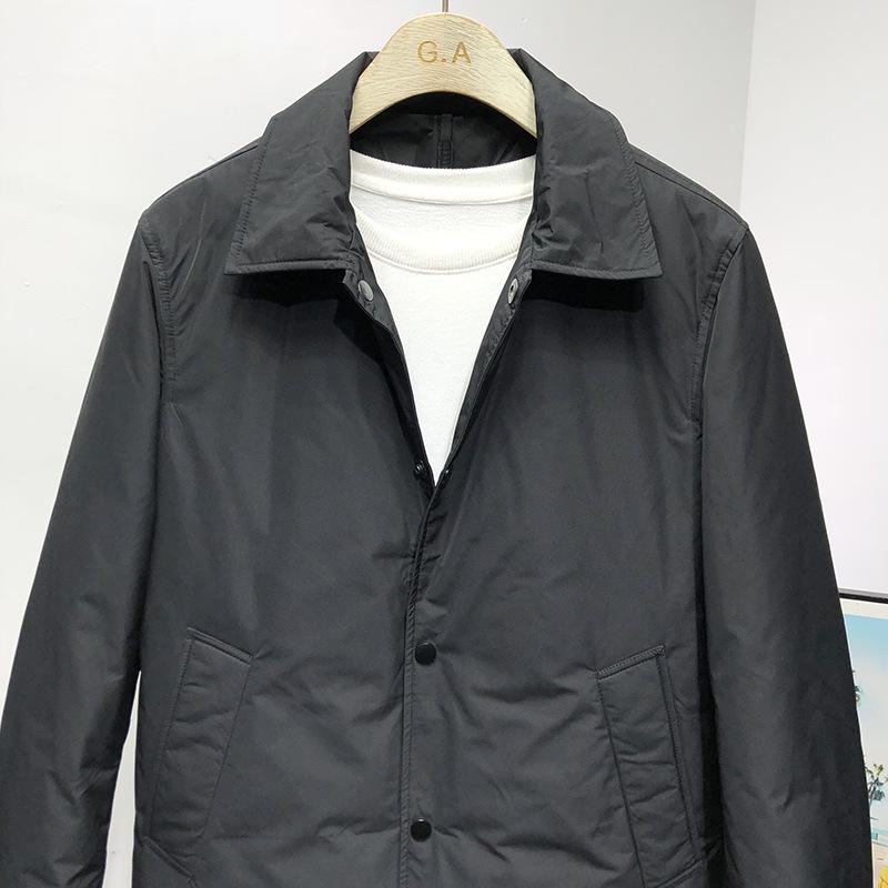 Medium and Long Trench Coat Coat Light Lapel Down Jacket Men's Winter Business Leisure