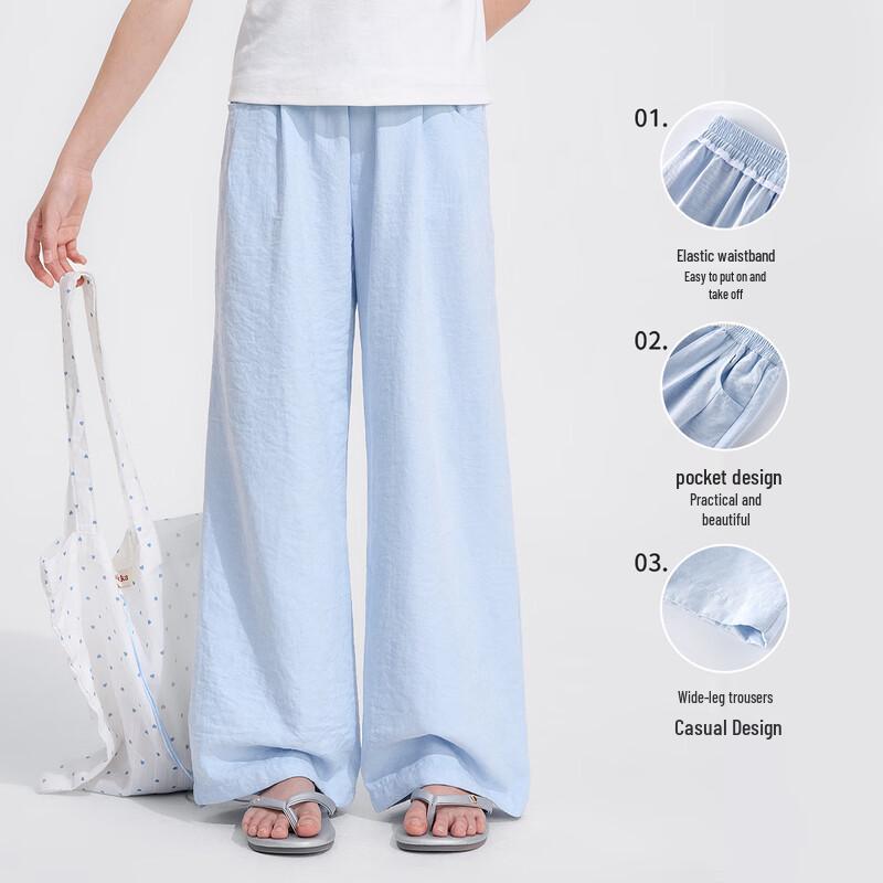 Girls' Lightweight Loose Straight Summer Trousers