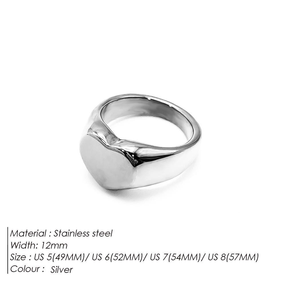 EMANCO Couple Heart Ring Stainless Steel Punk Style Geometric Jewelry Personalized Ring Gift for Women Valentine's Day