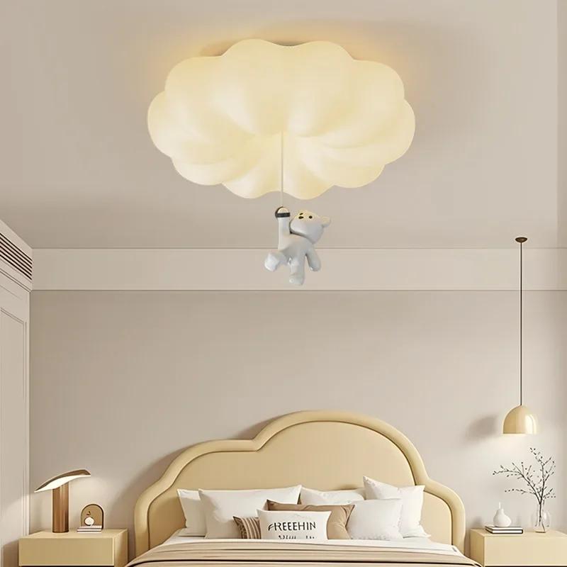 Pumpkin Cloud White Bear Ceiling Lights Children's Room LED Warm Romantic Boy Girl Baby Bedroom Decora Chandelier Ceiling Lamps