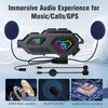 IPX6 Motorcycle Bluetooth 5.3 Intercom 1080P Dashcam 120° Camera 50H Battery