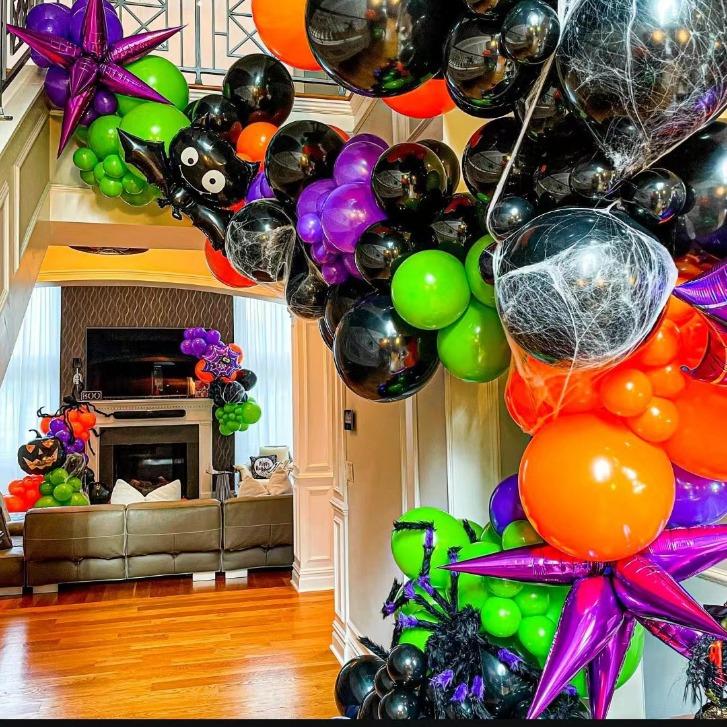 Ghost Festival Decoration Halloween Balloon Arch Set Bar Ktv Party Decoration Background Halloween Theme Set