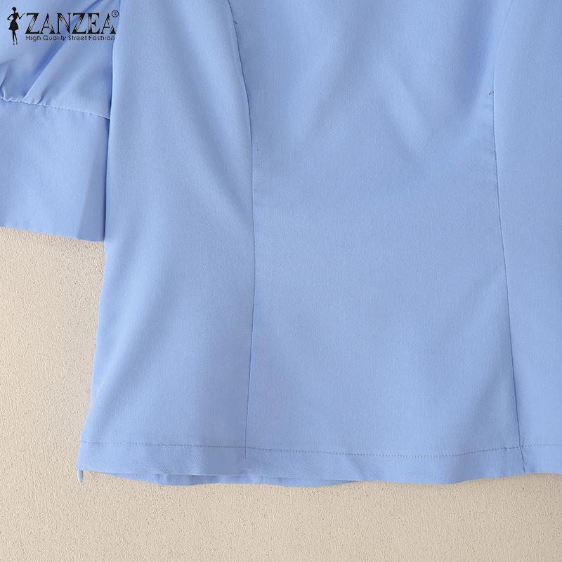 ZANZEA Women Summer V-Neck Elegant Casual Half Sleeve Blouse
