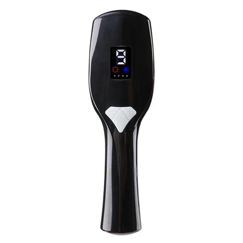 Electric Scalp Massage Comb Red Blue LED Light Therapy Hair Growth Anti Hair Loss EMS Massage Brush чёрный