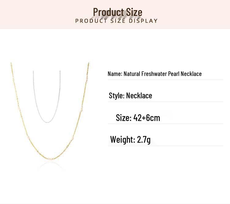 18K Gold-Plated Freshwater Pearl Necklace - Stylish Titanium Steel Clavicle Chain