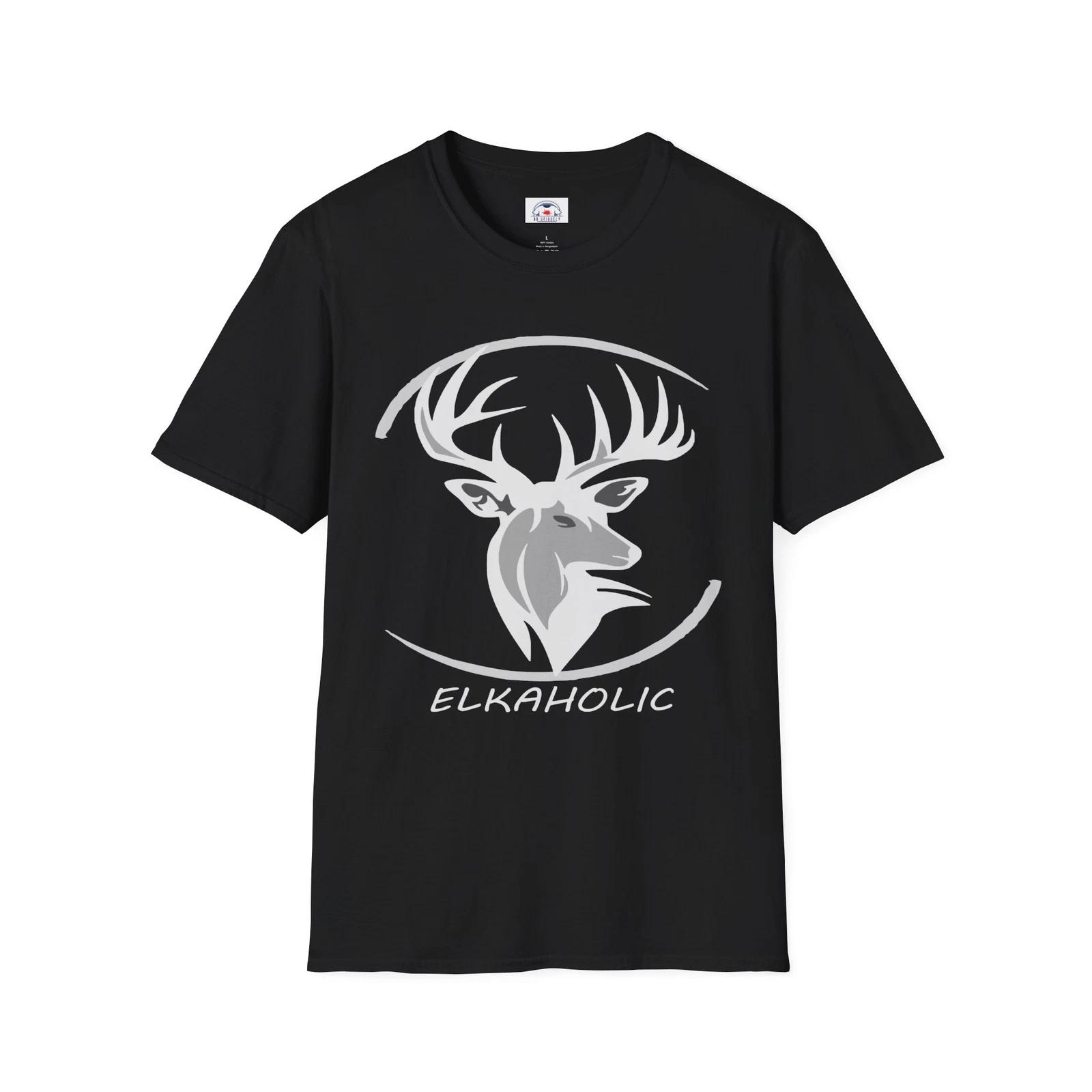 Elkaholic Unisex T-Shirt Gift for Elk Lovers Lodge Shirt Cool Casual Wear S