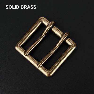 Men's Casual Pure Copper Double Pin Belt Buckle - Solid Brass, 4.0cm
