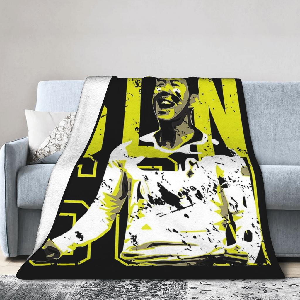 Son Heung-Min Soccer Football Fleece Throw Blankets Number 7 Blanket for Home Bedroom Lightweight Bedroom Quilt