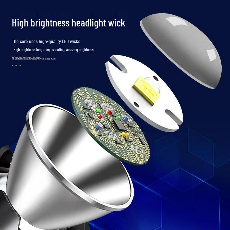 Cross-border Aluminum Flashlight with COB Warning Light & Telescopic Zoom