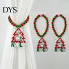 Wooden Bead Curtain Tiebacks 1 Pair Xmas Charm Christmas Ties Beaded Holdbacks for Drapes Living Room Bedroom Nursery Decor Easy-operate Holders