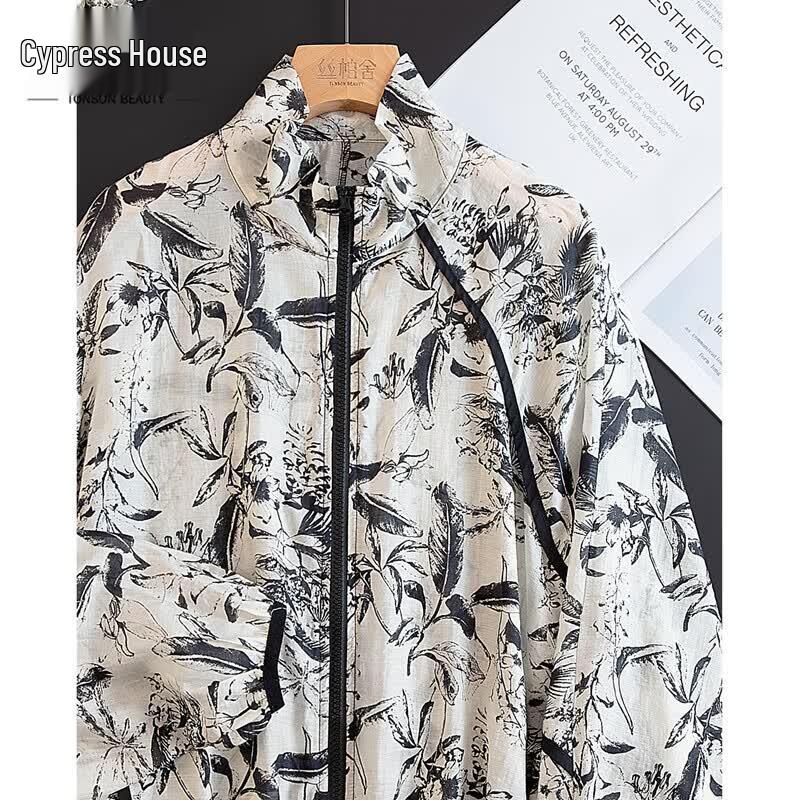 Women s Floral Printed Stand Collar Short Jacket XL