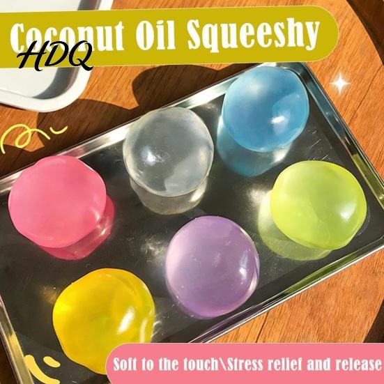 Stress Relief Gadget 1/6Pcs Shapeable Coconut Oil Squeeze Ball Anxiety DIY Moldable Calming Fidget Toy Slow Rising Stretchy Transparent Sensory