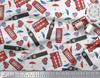 Soimoi Japan Crepe Satin Fabric Bus,Telephone Booth & London Clock Tower Architectural Print Sewing Fabric Metre 42 Inch
