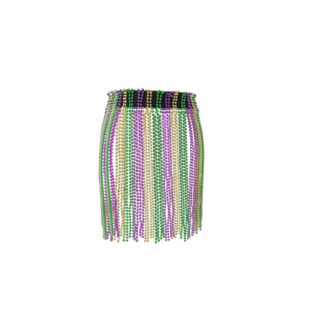 Women's Beaded Skirt for Jazz Dance Stage Performance Costume with Waist Chain