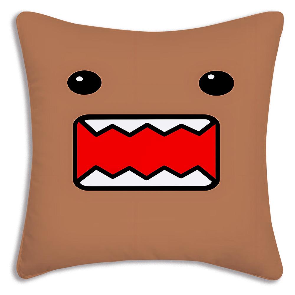 Cute For D-Domo Kun Faces Pillow Covers Cartoon Sofa Decorative Home Double-sided Printing Short Plush Cute Cushion Cover