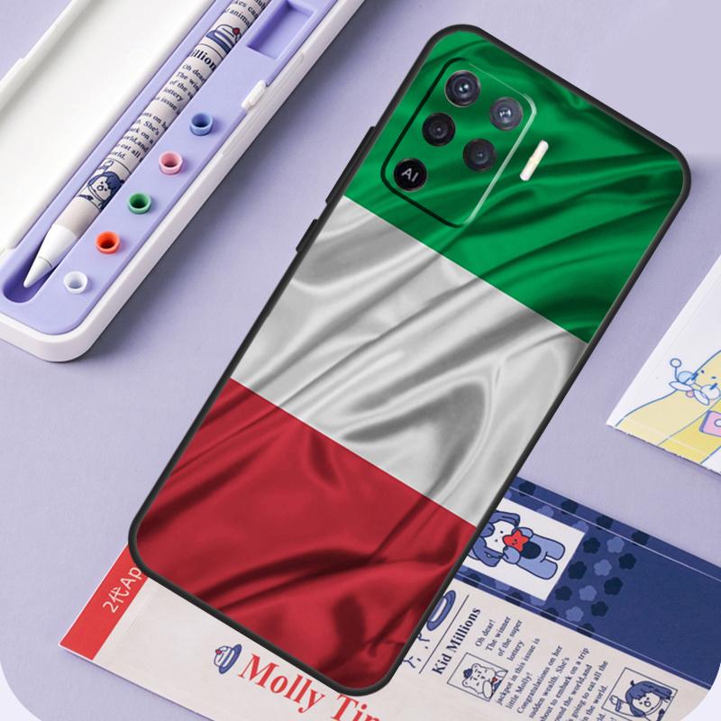 Italian Italy Flag For Oppo A40 A60 A80 A94 A74 A54 A15 A18 A38 A58 A78 A98 A16 A76 A96 A57 A17 A77 A5 Pro Case
