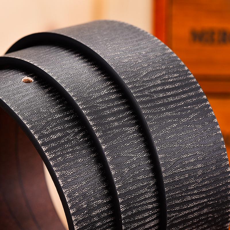 Retro Leather Belt Body Four-In-One Buckle Connecting Button Head Men'S Belt Headless Leather Belt Body