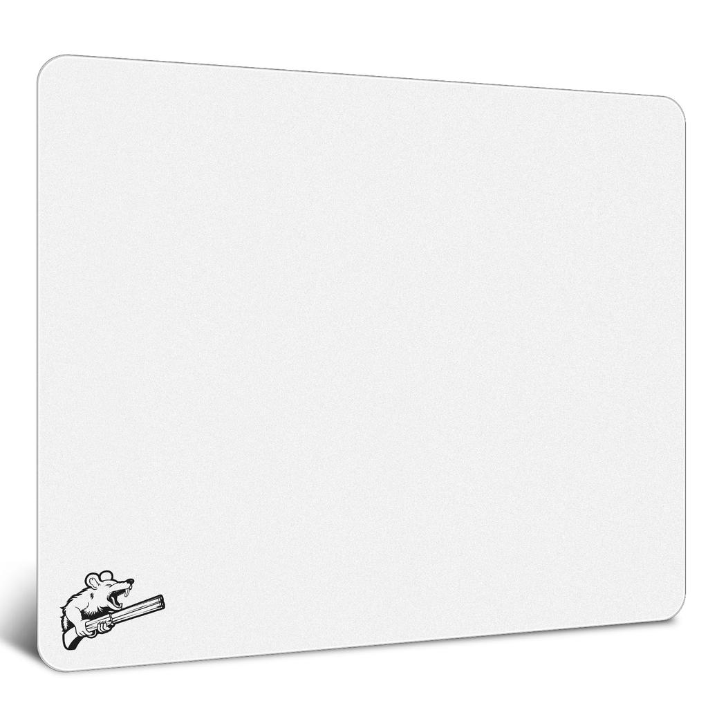 SIROOLAC Glass Gaming Mouse Pad for FPS Full Silicone Cover Etched for a Whole New Shooting Experience 2.0 2.6mm Ultra-Thin (White, 300mm350mm)