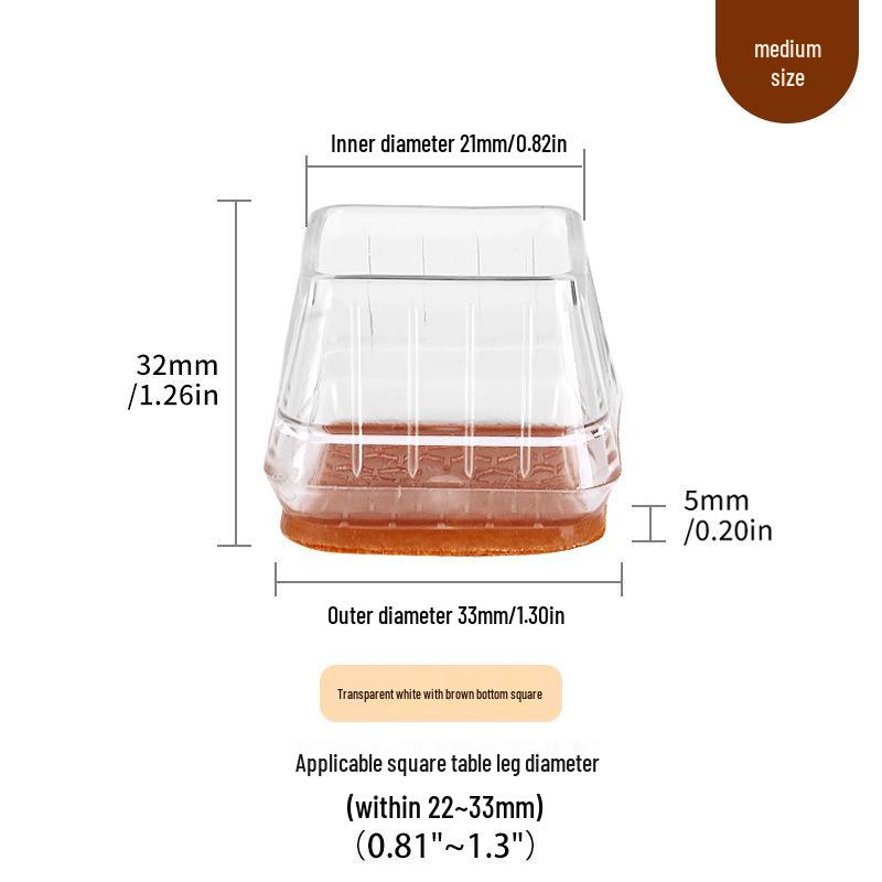 Silicone Chair Leg Covers with Felt Pads - Furniture Protection and Noise Reduction