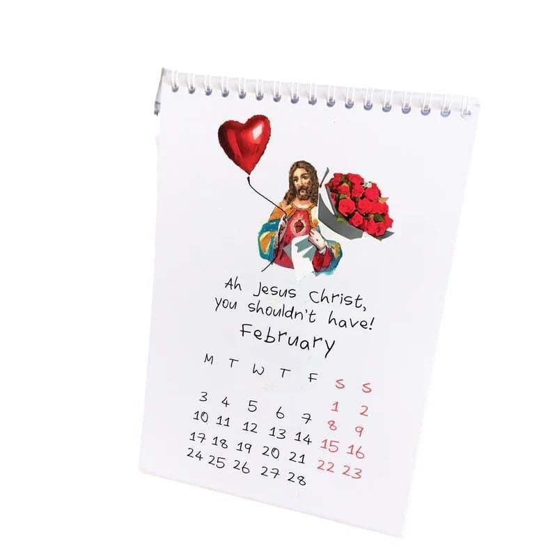 

Pattern Christ Jesus 2025 Year Calendar Desktop Decoration Date Paper Display
