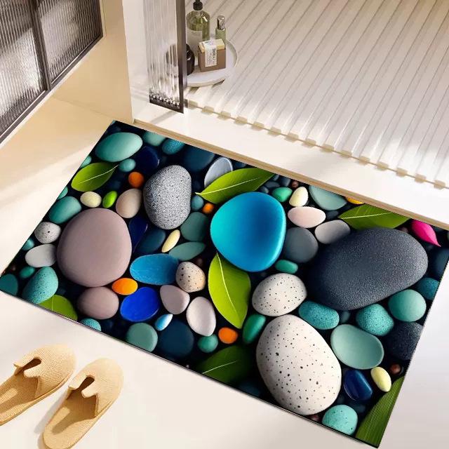 Luxuriöse 3D-Kiesel Diatomeenerde Fußmatte - Schnelltrocknend & Wasserabsorbierend für Eingang & Badezimmer