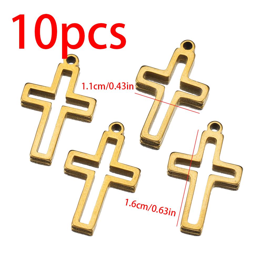 10pcs Stainless Steel Geometric Cross Frame Earrings Charms Connectors Necklaces Earrings Jewelry Making Supplies Bulk Wholesale