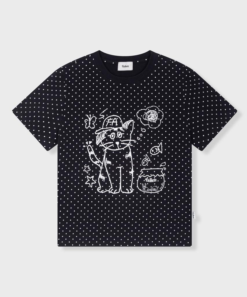 FALLETT Small Dot T-Shirt Black