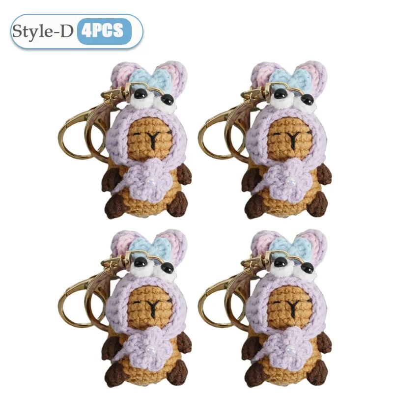 1-10PCS Capybara Crochet Doll Ornament Crochet Positive Energy Dolls Handmade Toy Desk Office Room Decoration Christmas Gifts