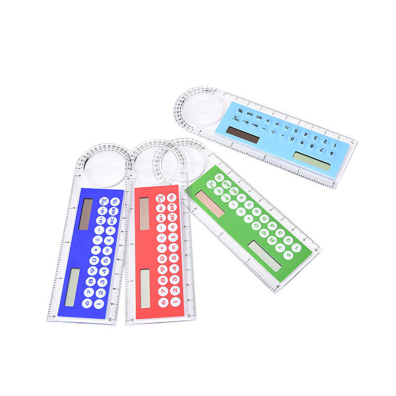 3in1 Mini Solar Power Calculator 10cm Long Magnifying glass Ruler Function PopDC