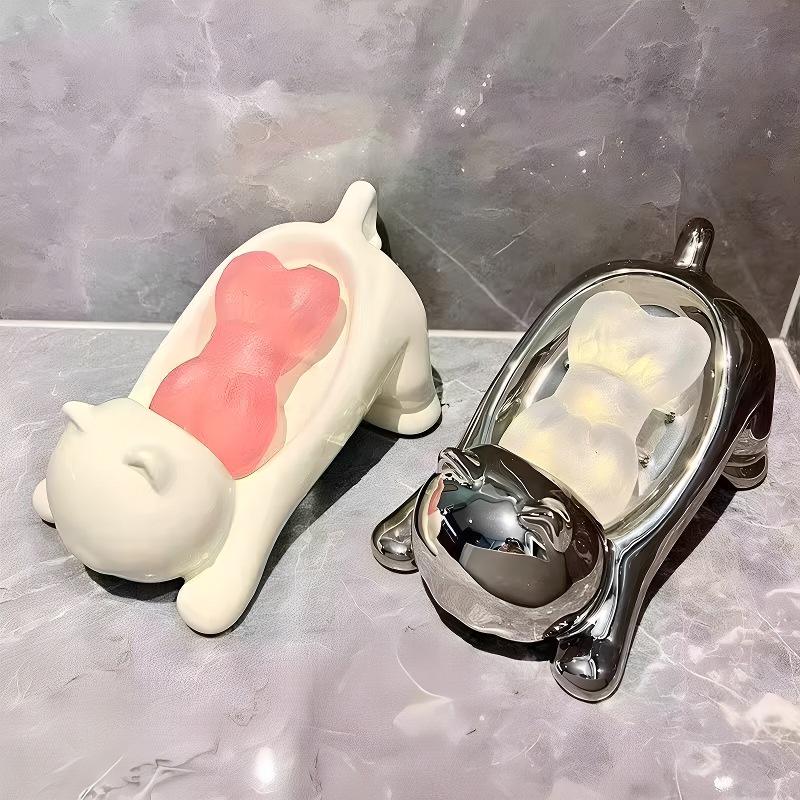 Speciál pro nováčky: Mýdlenka Kočka Plivající Vodu - Odvodňovací Držák pro Domov, Studenta nebo Kolej.