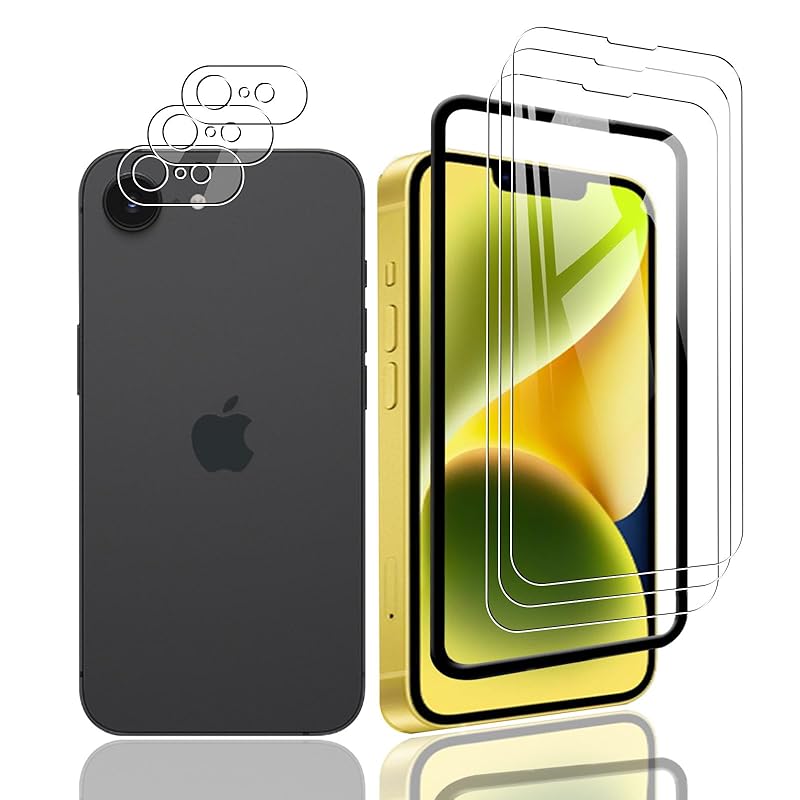 

correspondence iPhone 16E for glass film apple iphone 16E with guide frame [3* film + 3* Lens protection film+ 1*With guide frame] Domestic Asahi
