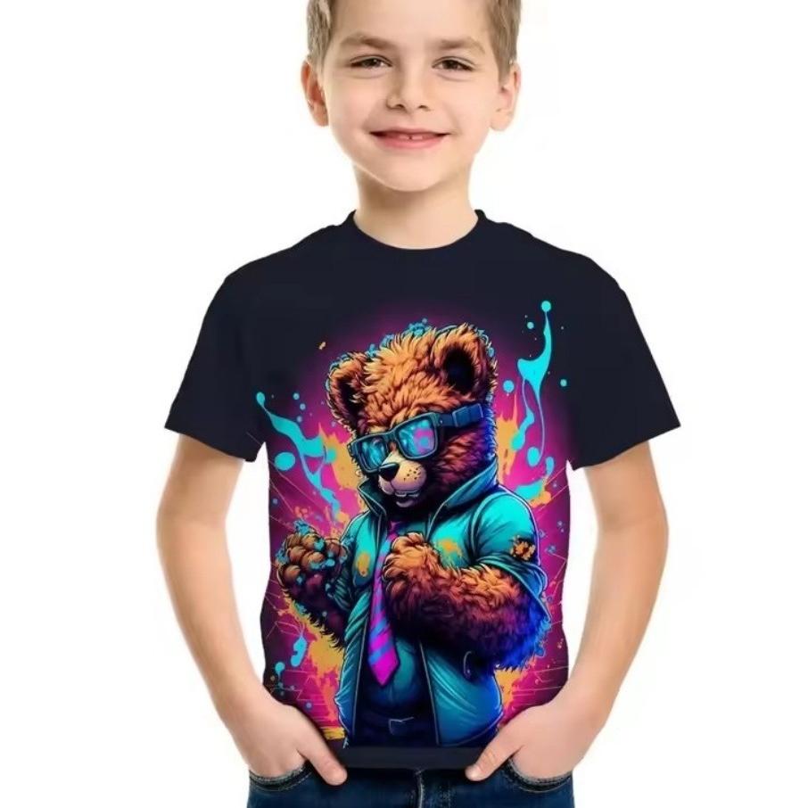 4-15 Years Old T Shirts Flag Comfortable Polyester Boys Girls Children Long Sleeve T-Shirt Cartoon 3D Printed T Shirt Kids Clothing
