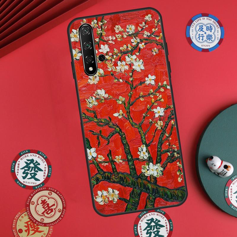 Blossoming Almond Tree For Huawei Nova Y60 Y70 Y90 Y72 Y73 Y61 Y91 7i 8i 11i 12i 12s 9 10 SE P20 P30 P40 Lite Case