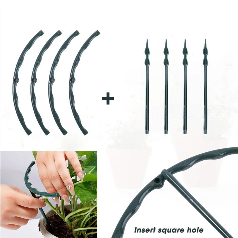 4-32Pcs 14*14cm Plastic Plant Support Pile Stand Plant Support Pile for Flowers Greenhouses Arrangement Fixing Rod Holder Garden Tools