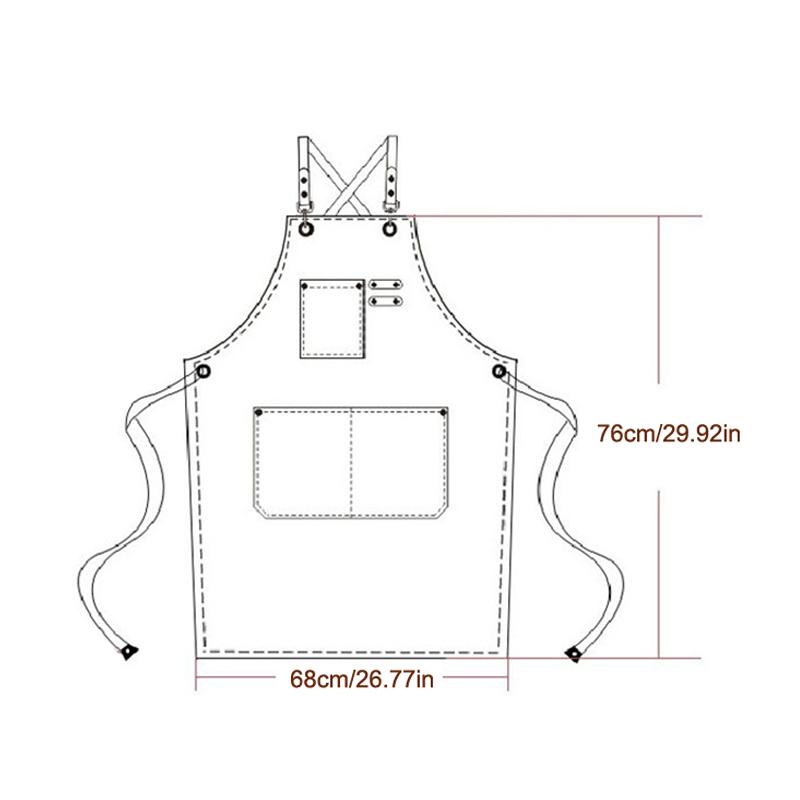 Women Men Apron Kitchen Cooking Apron With Pockets Canvas Apron Cross Back Adjustable Work Apron For Woodworking Workshop