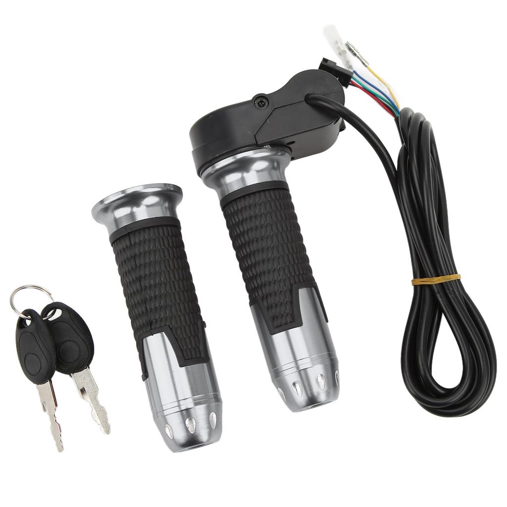 1 Pair 12V?99V Throttle Grips Universal Twist Throttle Accelerator Grip Handlebar with Keys for