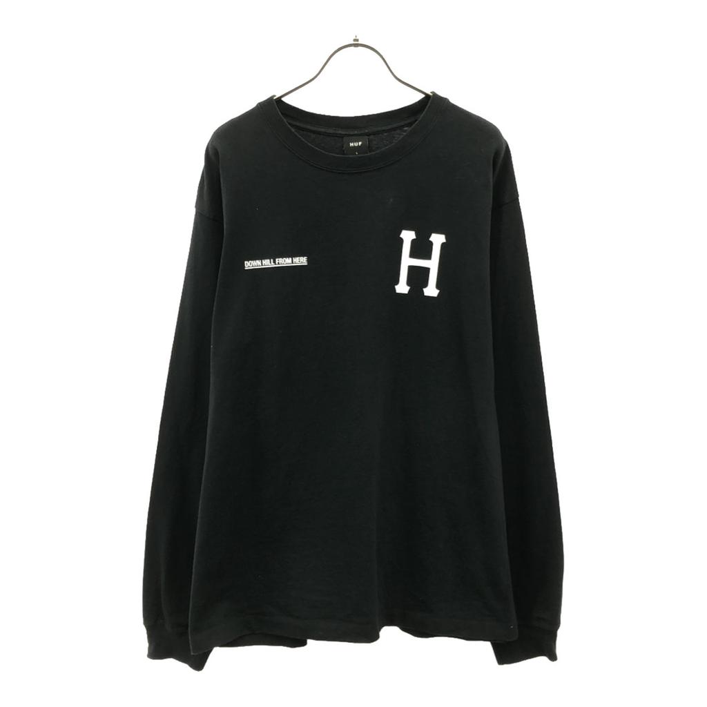 HUF Back print Long sleeve T-shirt L black Ron T cut and sew Men's Used
