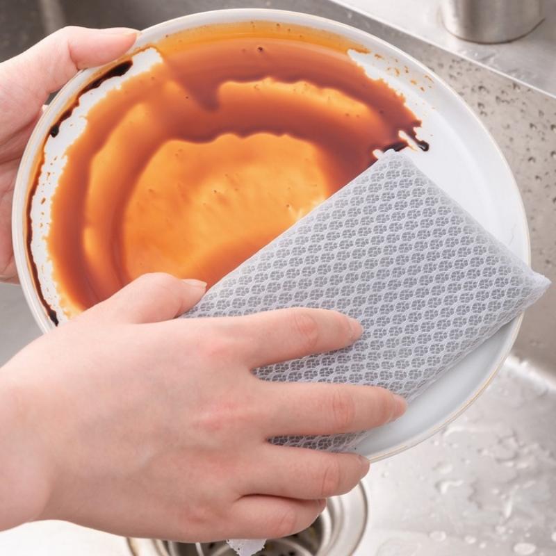 5/10 Pcs Dish Sponge Non Stick Scouring Pad Cleaning Supplies Resilient Net Foaming Easily For Pan Bowl Sponges Scouring