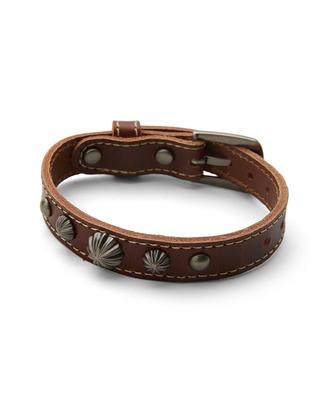 Ogarp Cow Leather Stud Bracelet Brown