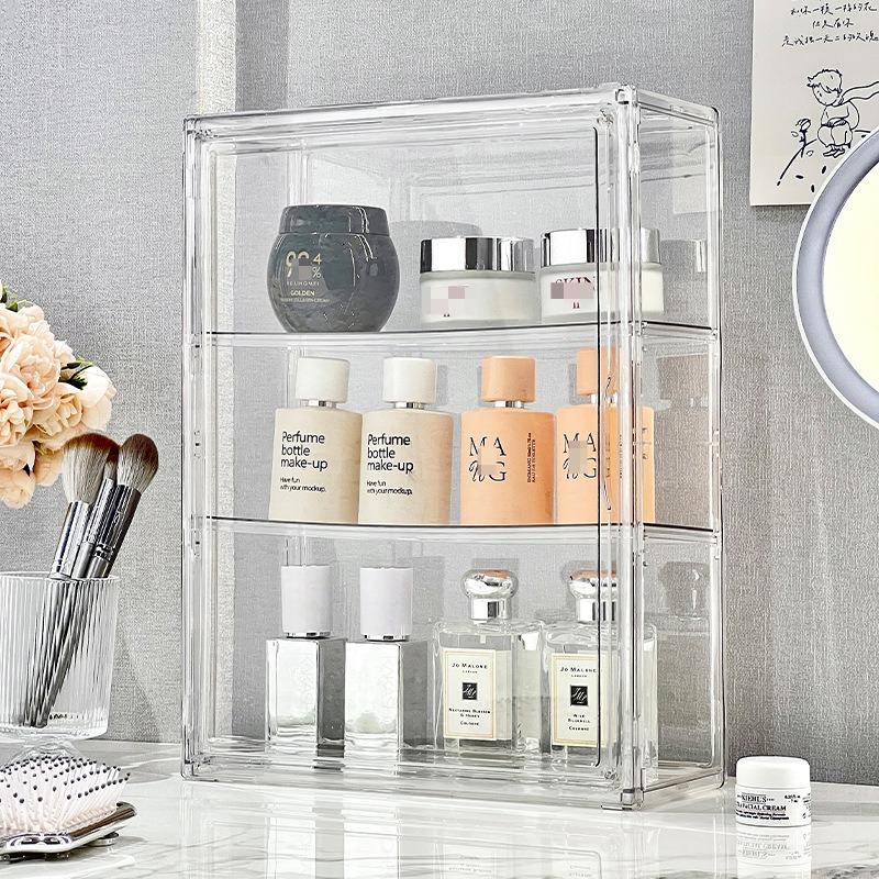 Transparante Acryl Make-up Organizer Stofdichte Opbergdoos Parfum Huidverzorging Vitrine Blind Box Figuur Organizer Plank
