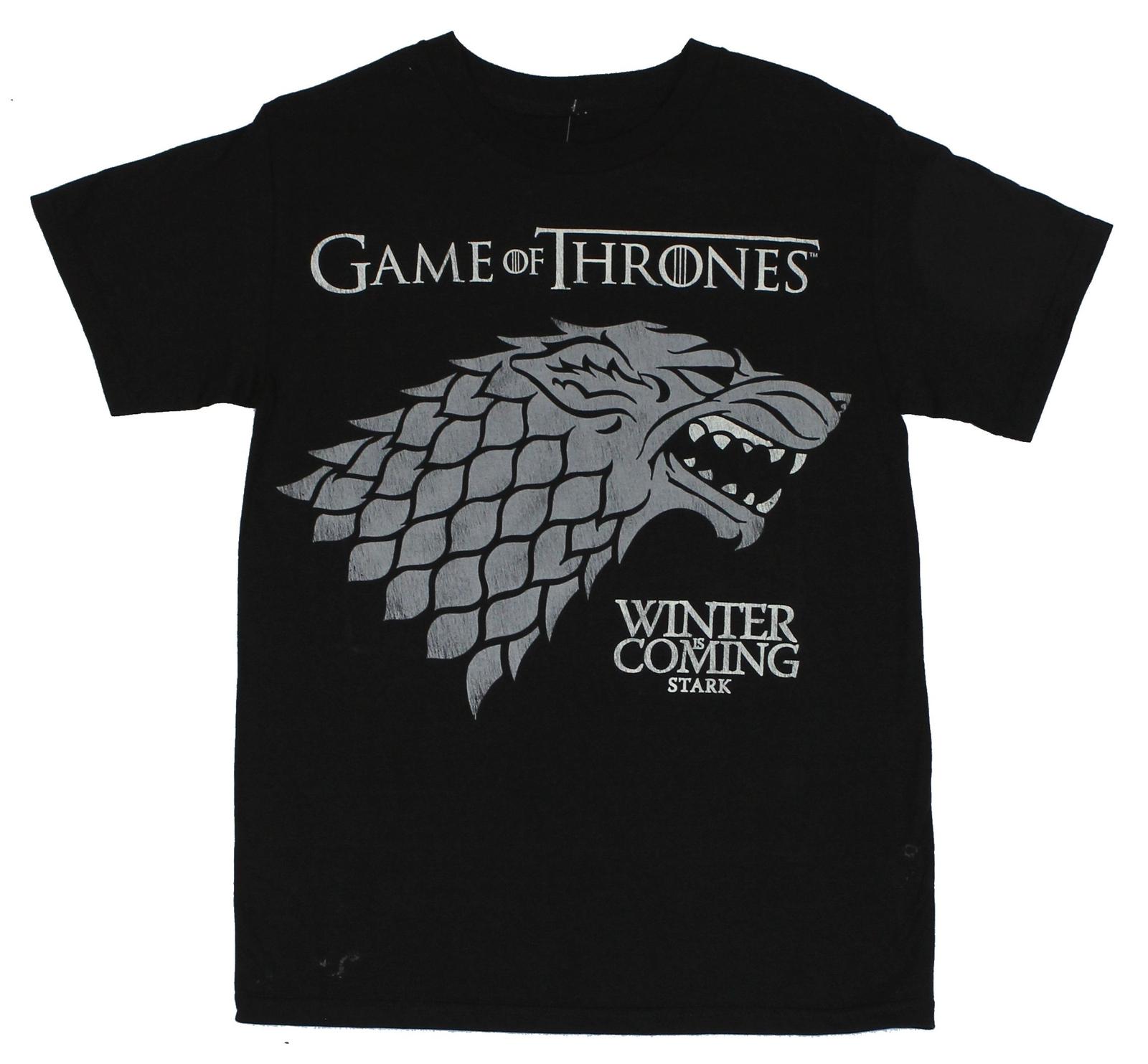 Game of Thrones Mens T-Shirt - Winter is Coming Stark Wolf Gray Crest XXXXL
