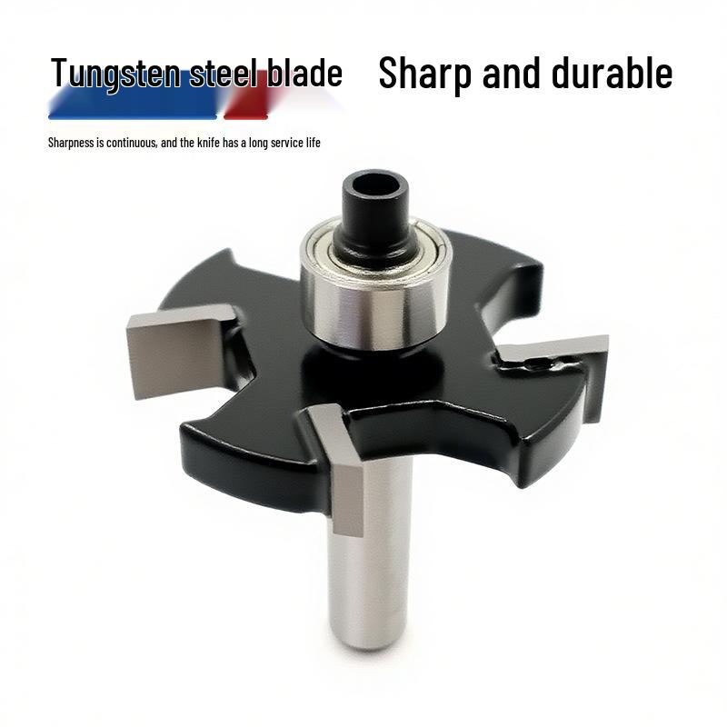Four-Flute Ball Nose T-Cutter: Black Alloy Woodworking Router Bit for Slotting, Grooving, and Edge Trimming