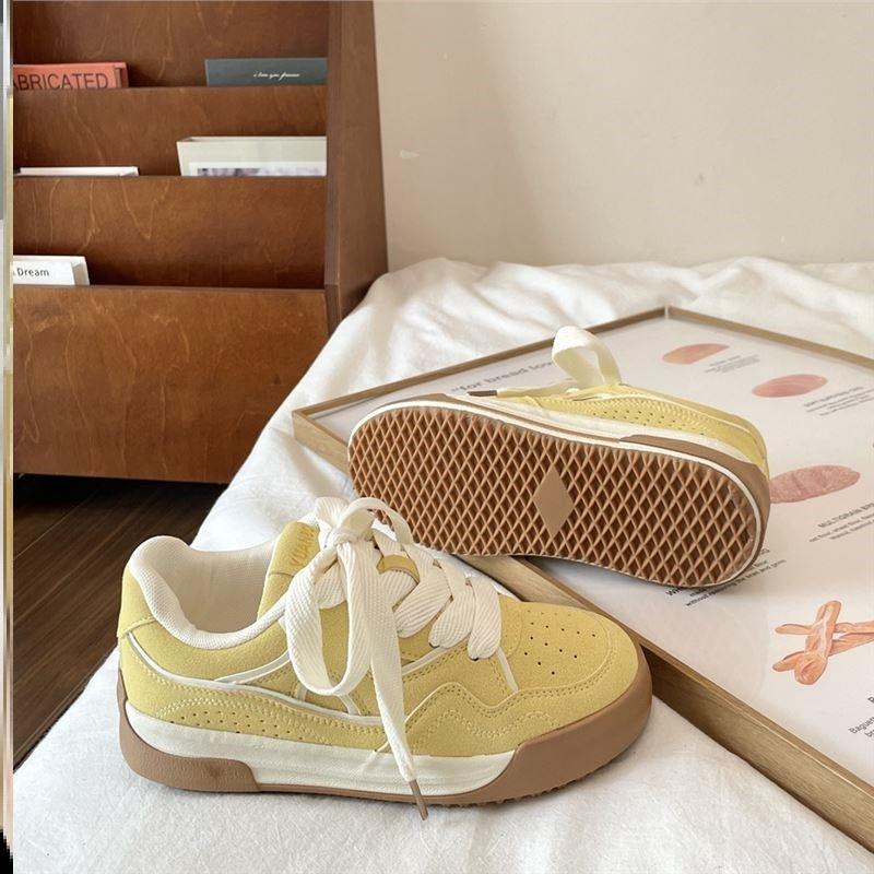 

Маленькие белые туфли женские осенние цветные платформенные повседневные туфли модные ретро спортивные кеды 37 жёлтый