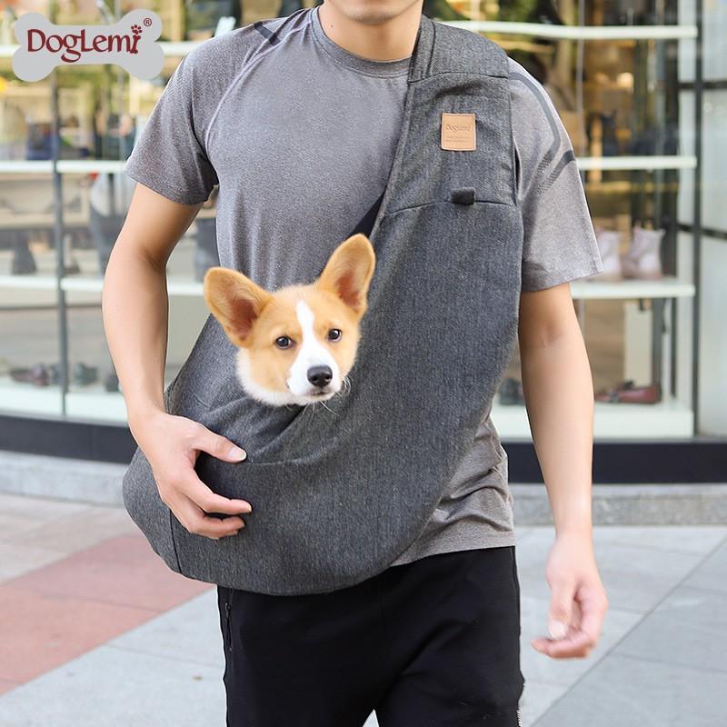 Soft Pet Carrier Bag Dogs Cats - Breathable Shoulder Crossbody Travel In Charcoal Gray Smoke