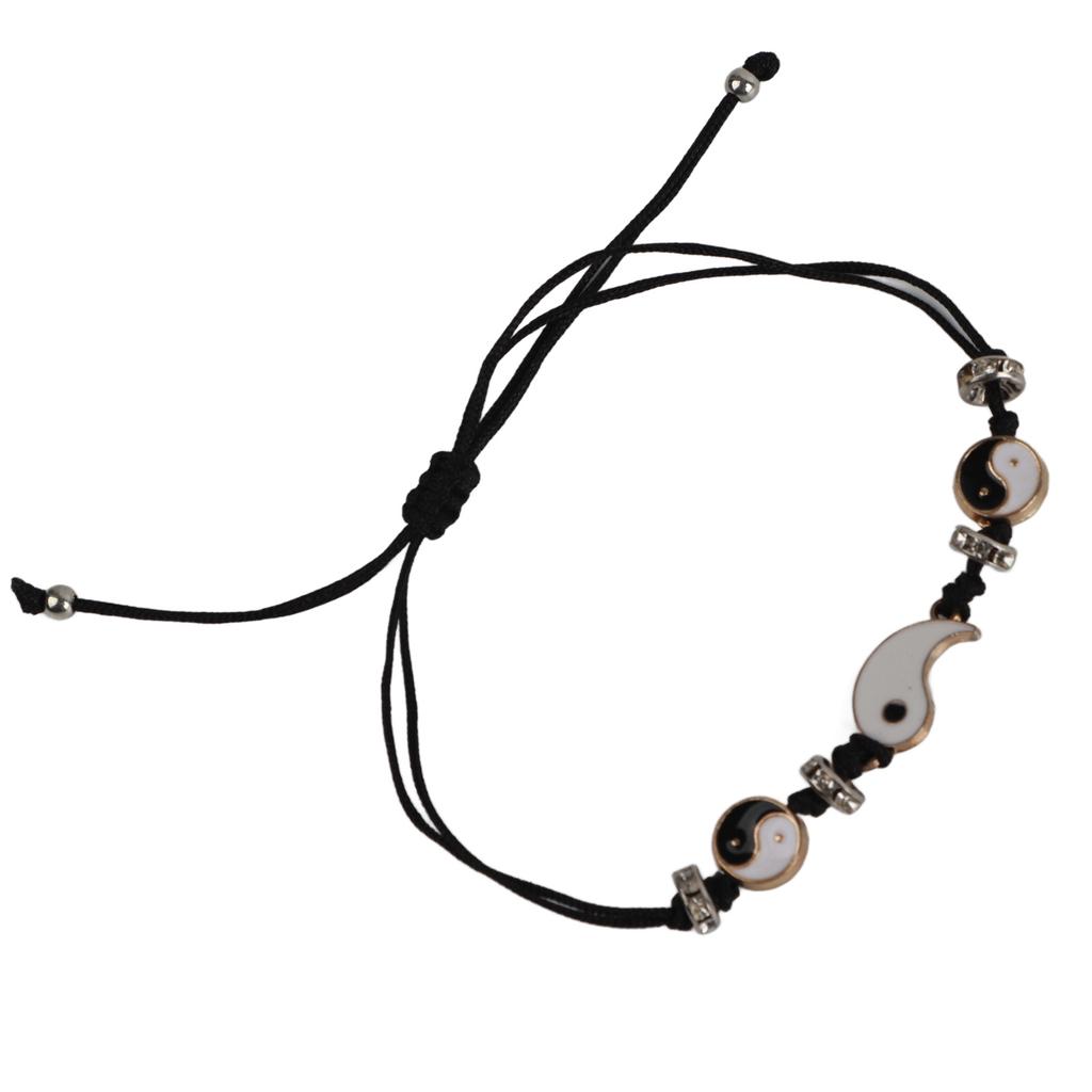 1 para bransoletek Tai Chi Pleciona nylonowa regulowana bransoletka Yin Yang dla par Ozdobna opaska na nadgarstek