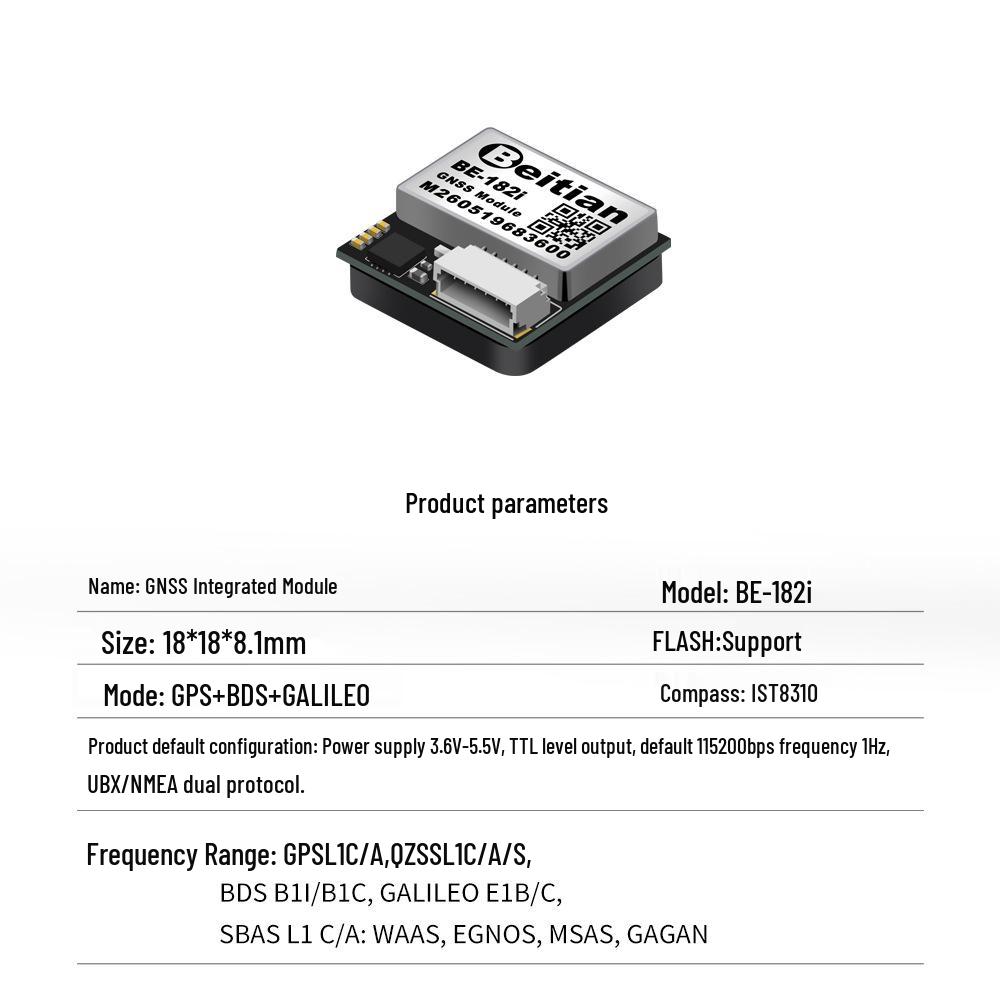 North Sky 90s GPS Module with Compass for Fixed-Wing FPV Racing Drones, GNSS Beidou with F4F7 Flight Controller