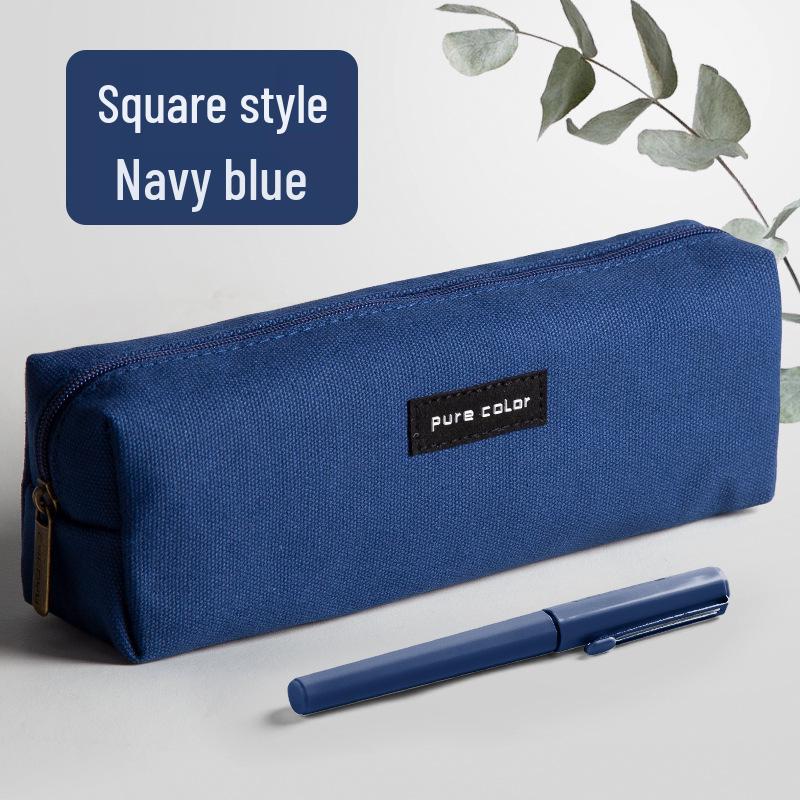 Large Capacity Canvas Pencil Case for Students: Simple, Cute Stationery Box for Boys and Girls
